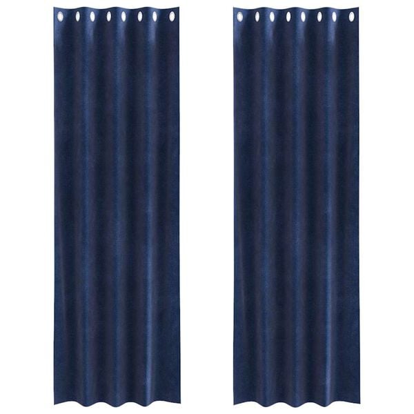 vidaXL Blackout Curtains 2 pcs Dark Blue 140 x 245 cm Velvet