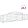 vidaXL Arched Gabion Baskets 12 pcs 200x30x40/60 cm Galvanised Iron