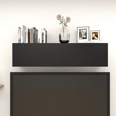 vidaXL Wall Mounted TV Cabinets 4 pcs Black 30.5x30x30 cm
