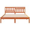 vidaXL Bed Frame with Headboard Wax Brown 140 x 200 cm Solid Pine Wood