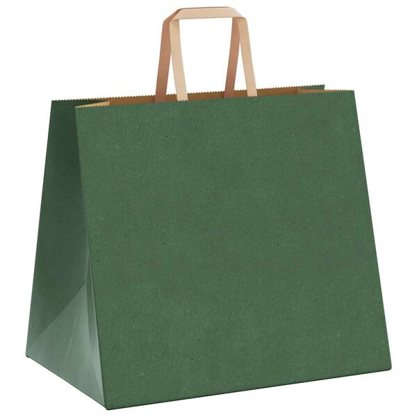 vidaXL Paper Bags 50 pcs with Handles Green 32x22x28 cm