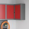 vidaXL Tool Cabinet with Shelf with Lock Red and Grey 55 x 55 x 55 cm
