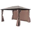 vidaXL Gazebo with Curtain Brown Aluminium 400 x 300 cm