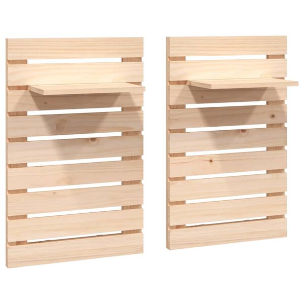vidaXL Wall-mounted Bedside Shelves 2 pcs Solid Wood Pine