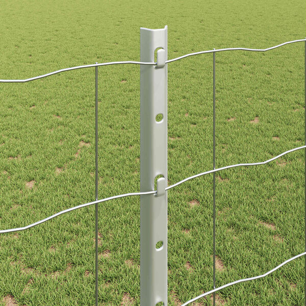 vidaXL Fence with Post Silver 1.2 x 10 m Steel