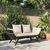 vidaXL Garden Bench with Cushions Black 176 cm Poly Rattan