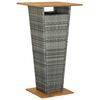 vidaXL Bar Table Grey 60x60x110 cm Poly Rattan and Solid Acacia Wood