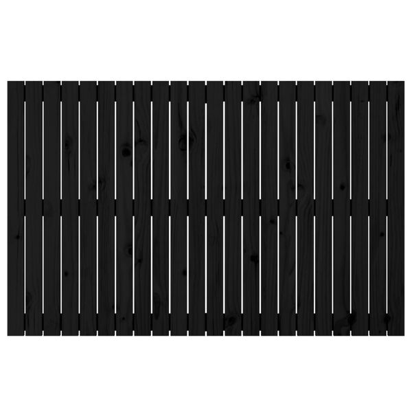 vidaXL Wall Headboard Black 140x3x90 cm Solid Wood Pine