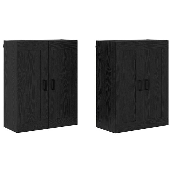 vidaXL Wall-mounted Cabinet 2 pcs Black Oak 69.5 x 34 x 90 cm