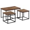 vidaXL Nesting Coffee Tables 3 pcs Solid Wood Teak