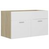 vidaXL 2 Piece Bathroom Furniture Set White and Sonoma Oak Engineered Wood