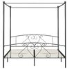 vidaXL Canopy Bed Frame without Mattress Grey Metal 180x200 cm Super King