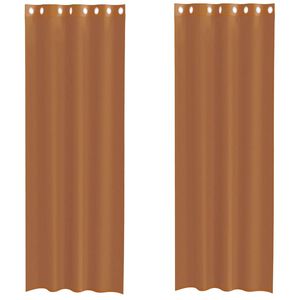 vidaXL Voile Curtains with Grommets 2 pcs Terracotta