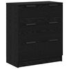 vidaXL Sideboard with Drawer 3 pcs Black Oak Engineered Wood