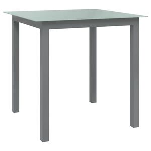 vidaXL Garden Table | Light grey | Aluminium, Glass | 80x80 cm | Durable