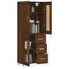 vidaXL Highboard Brown Oak 69.5x34x180 cm Engineered Wood