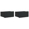 vidaXL Wall-Mounted Bedside Cabinet 2 pcs Black 49 x 34.5 x 24 cm
