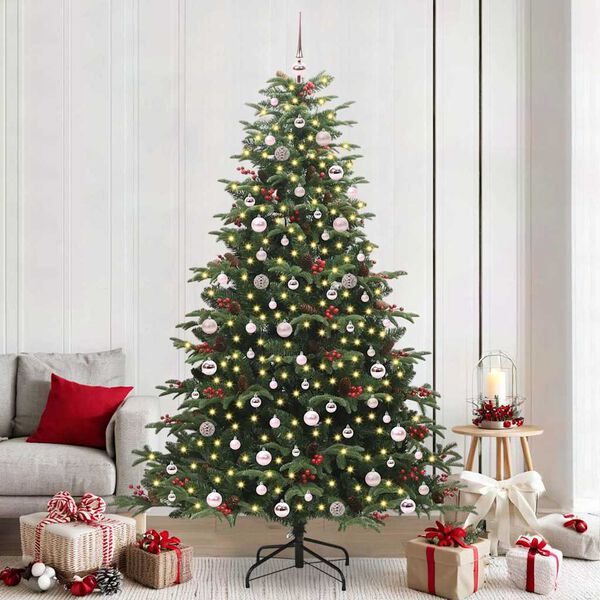 vidaXL Artificial Christmas Tree with 300 LEDs with Stand Green 240 cm