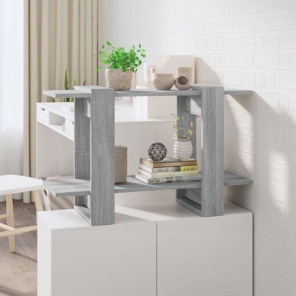 vidaXL Book Cabinet/Room Divider Grey Sonoma 80x30x51 cm