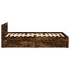 vidaXL Bed Frame with Headboard without Mattress Smoked Oak 100x200 cm