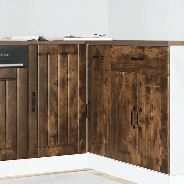 vidaXL Kitchen Base Cabinet Lucca Smoked Oak Engineered Wood