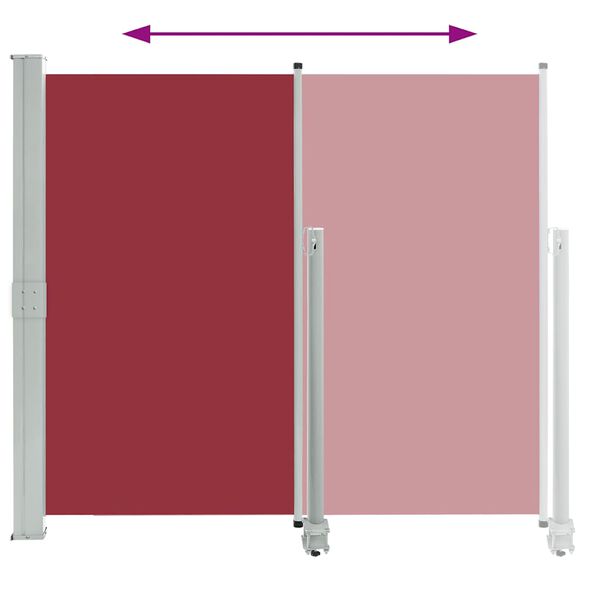 vidaXL Patio Retractable Side Awning 160x300 cm Red