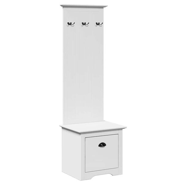 vidaXL Hallway Cabinet with Hooks BODO White 50x40x157 cm