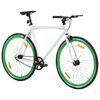 vidaXL Fixed Gear Bike White and Green 700c 59 cm