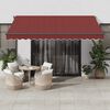 vidaXL Manual Retractable Awning Burgundy 400x300 cm