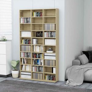 vidaXL CD Cabinet Sonoma Oak 102x23x177,5 cm Engineered Wood