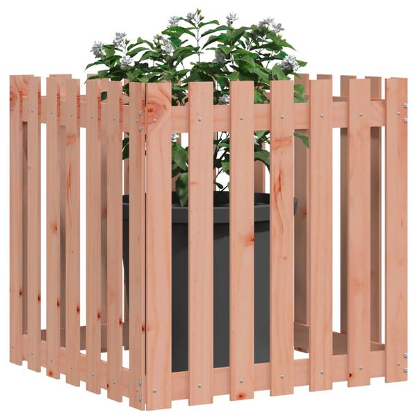 vidaXL Garden Planter with Fence Design 70x70x70 cm Solid Wood Douglas