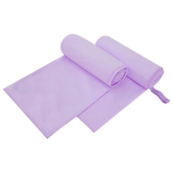 vidaXL Sports Towels 2 pcs Purple 200 x 100 cm Polyester and polyamide