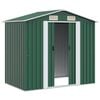 vidaXL Garden Storage Shed Green Metal 204x132x186 cm