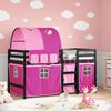 vidaXL Kids' Loft Bed with Tunnel without Mattress Pink 90x200 cm