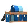 vidaXL Bunk Bed without Mattress with Slide and Curtains Blue 90x200 cm