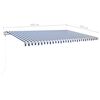 vidaXL Manual Retractable Awning with LED 5x3.5 m Blue and White