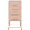 vidaXL Bedside Cabinet Pink 36x39x78 cm Steel