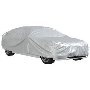 vidaXL Car Cover for Sedan with Buckle Straps Full Silver M PEVA
