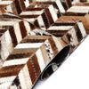 vidaXL Rug Genuine Leather Patchwork 120x170 cm Chevron Brown/White