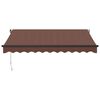 vidaXL Manual Retractable Awning with LED Brown 300x250 cm