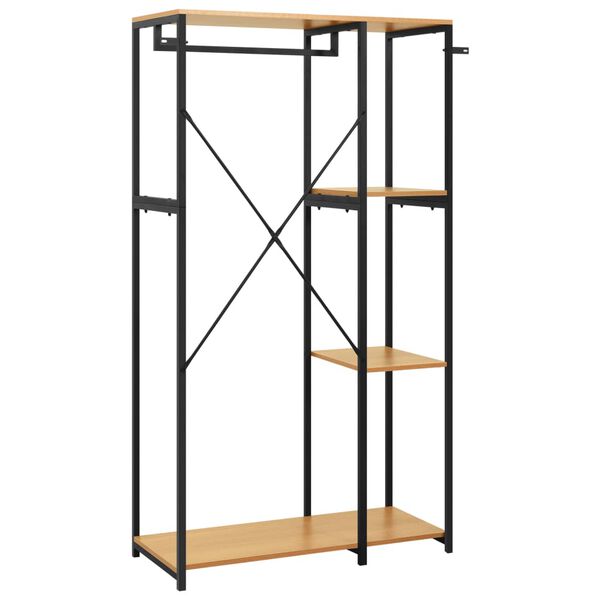 vidaXL Wardrobe Black and Oak 90x40x167 cm Metal and Engineered Wood