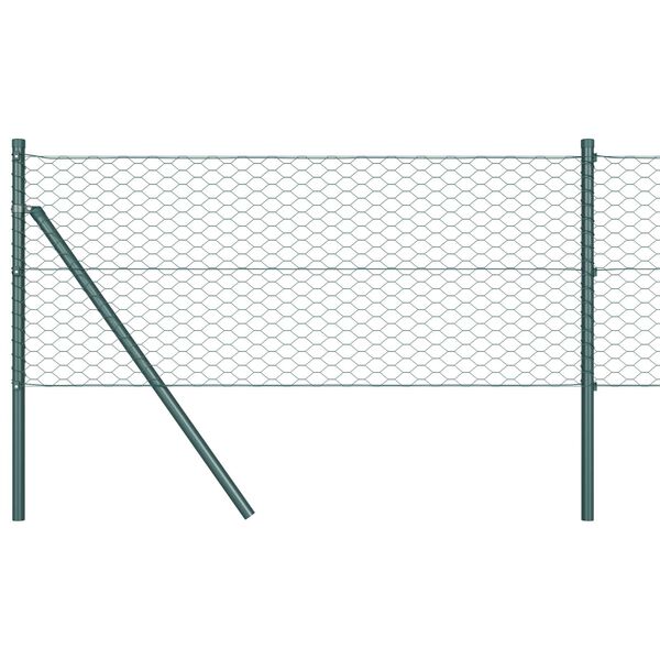 vidaXL Hexagon Fence Green 0.8 x 25 m Steel