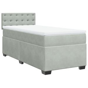 vidaXL Box Spring Bed with Mattress Light Grey 80x200 cm Velvet
