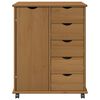 vidaXL Rolling Cabinet Honey Brown 63.5 x 39 x 79 cm Solid Pine Wood