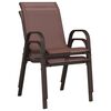 vidaXL Stackable Garden Chairs 2 pcs Brown Textilene Fabric
