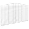vidaXL Arched Gabion Basket 400x30x220/240 cm Galvanised Iron