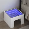 vidaXL Bedside Table with Infinity LED White 40x40x30 cm