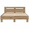 vidaXL Bed Frame with LED Artisan Oak 140 x 190 cm Engineered Wood