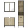 vidaXL 3 Piece Bathroom Furniture Set Sonoma Oak Engineered Wood