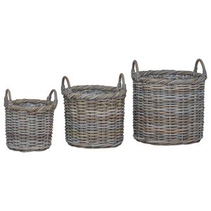 vidaXL Planter Basket with Storage 3 pcs Grey